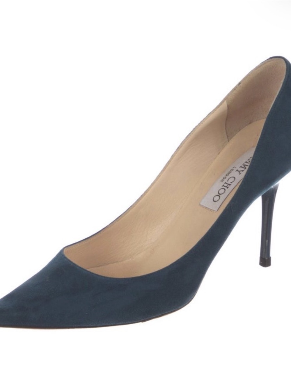 Jimmy Choo Teal Suede Pointed-Toe Stiletto Pump